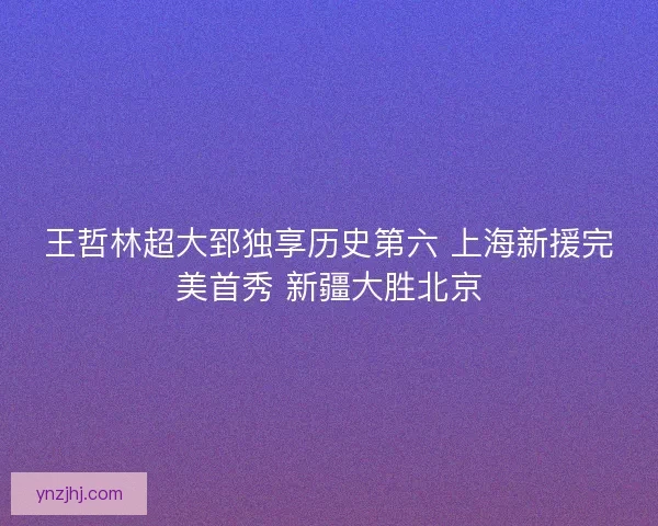 王哲林超大郅独享历史第六 上海新援完美首秀 新疆大胜北京