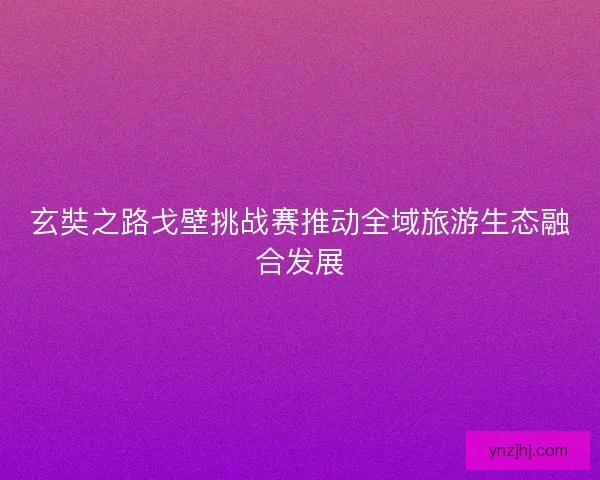 玄奘之路戈壁挑战赛推动全域旅游生态融合发展