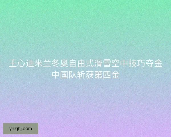 王心迪米兰冬奥自由式滑雪空中技巧夺金中国队斩获第四金