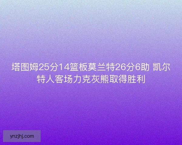 塔图姆25分14篮板莫兰特26分6助 凯尔特人客场力克灰熊取得胜利