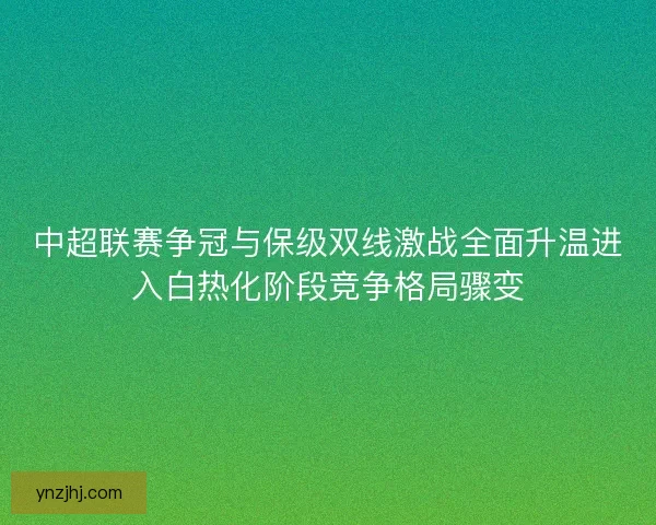 中超联赛争冠与保级双线激战全面升温进入白热化阶段竞争格局骤变